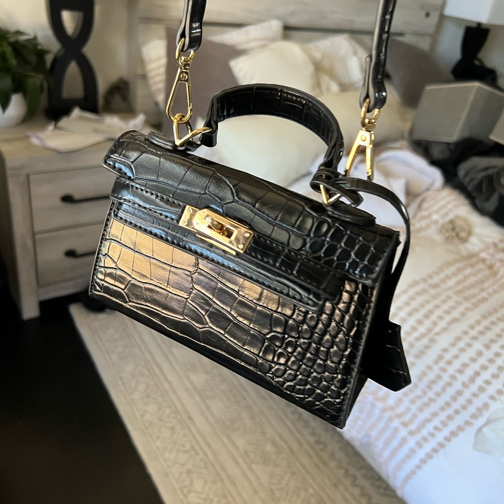 Peta & Jain Hedi Mini Top Handle Bag Black Gem